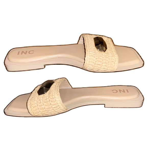 INC International Concepts - Paramita Flat Sandals - Natural Raffia - Size 9 - Picture 7 of 9